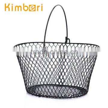 SGS food grade folding iron wire hang fruit basket