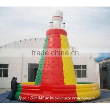 Eco-friendly PVC tarpaulin rocket outdoor climbing wall inflatable