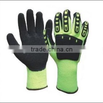 Foam Nitrile crinkle palm and TPR back warm liner work gloves