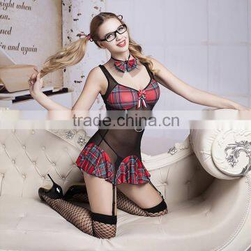 Wholesale Sexy Lingerie Lovely Private School Girl Dress Tie Panty Adult Women Costume