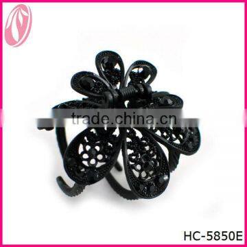 Mini Metal Butterfly Hair Claw Covered Pure Black In Bulk