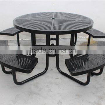 Powder coated steel outdoor picnic table and four benches metal picnic set                        
                                                                                Supplier's Choice