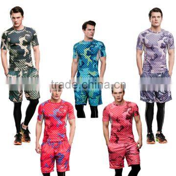 Custom high quality Mens cross fit compression outdoors camo bodybuilding t shirts