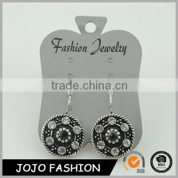 Turkey Anti Silver Crystal Black Earrings Wholesale Lot For Girls