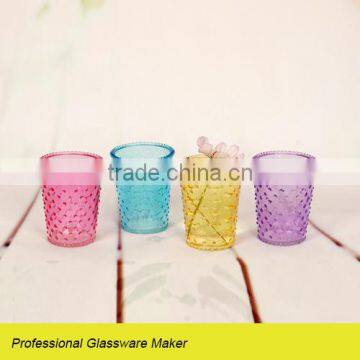 hot sale 4pcs garden colored glass flower pot