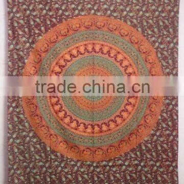 RT-633 Mandala Multi Decorative Mandala Printed Tapestry Wall Throws Indian decor Art Sanganeri Screen Print Bedspread Jaipur