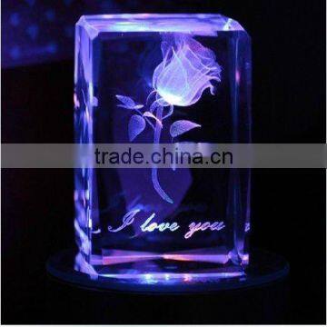 3d Etched Crystal Laser Engraving Gifts Glass Cube photo-3