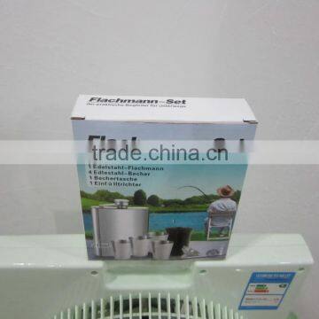 7oz Hip Flask Set With 4pcs Cup in Leather Bag and Large Funnel in Gift Paper Box photo-3