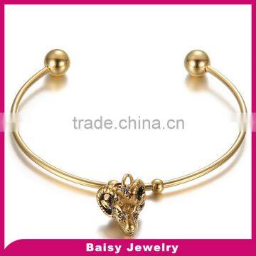 China factory wholesale stainless steel 24k gold bangles dubai jewelry