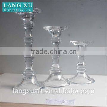 long-stemmed crystal glass bamboo candle holder