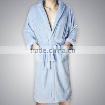 Super Soft Waterproof Microfiber Coral Fleece Bathrobe photo-2