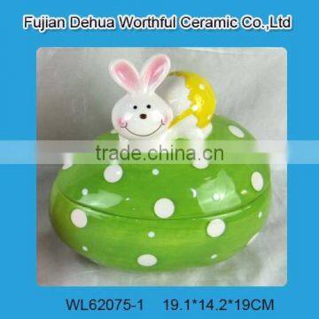 Lovely ceramic Easter rabbit storage tank