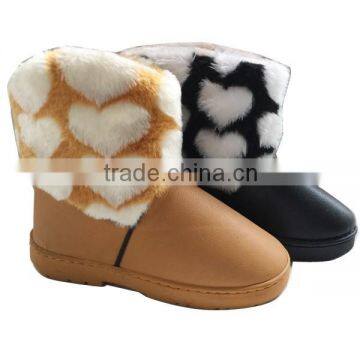 2015 Hot selling fur ladies warm snow boots cheap