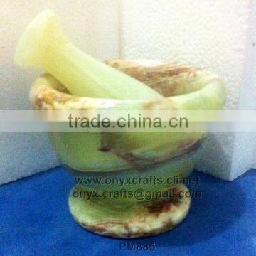 Multi Green Onyx Mortar and Pestle