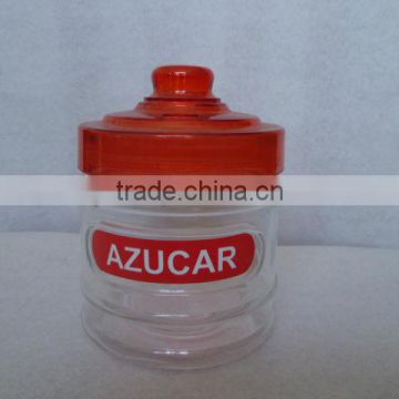 sugar and coffee glass jar bottle with plastic lid