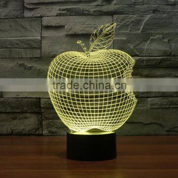 3D Optical Night Light Apple 7 RGB Light Colors 10 LEDs AA Battery or DC 5V Mixed Lot photo-5