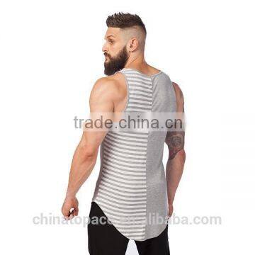Wholesale Cotton/Spandex Custom Print Mens Tank Top Gym Boldbuilding Stringer Vest photo-2