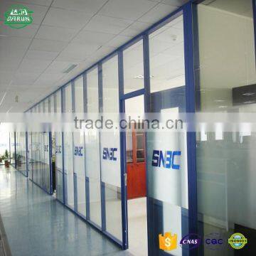 Office Glass Wall Partition With Etched Company LOGO