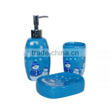 High quality blue funny bathroom accessories set