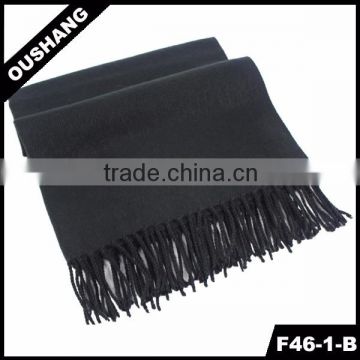 F46-1-B Long Style Scarf Solid Color Scarf Black