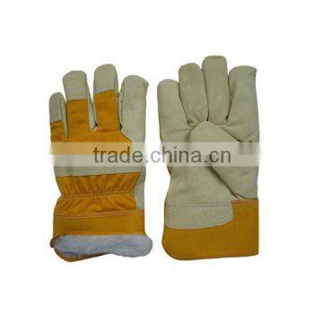 Pig grain leather acrylic lined winter driver glove