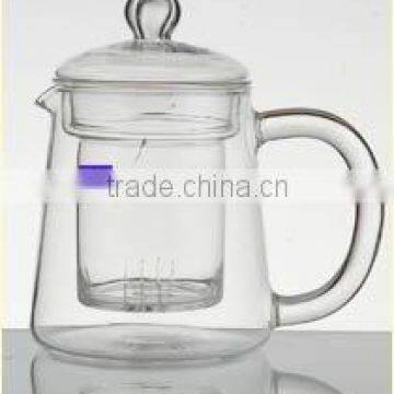 double wall clear glass tea set with filter