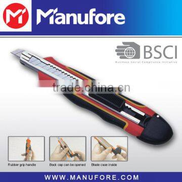 9mm snap-off blade box cutting knife, plastic utility knife with auto lock system