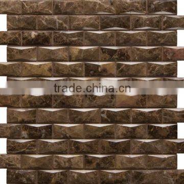 Polished Dark Emperador Marble Mosaic Picture photo-3