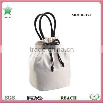 Novelty canvas handbag with drawstring closure