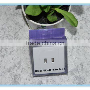 Wholesale 12-36V 1A double usb ports wall usb mobile phone socket for smart phone&other fit USB ports devices