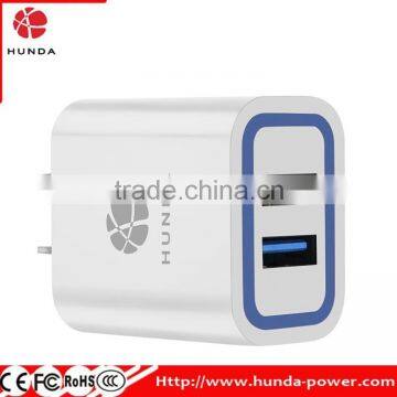 HUNDA Factory OEM 2 USB Port Slim 5V 2.4A High Speed Cell Phone Charger-white photo-4