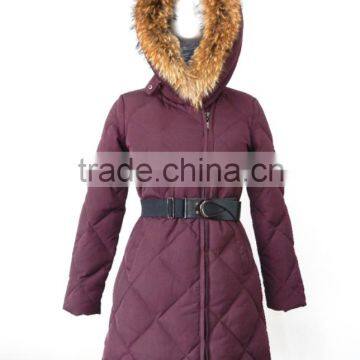 Detachable Real Raccoon Fur at Hood Long Style Women Down Parka photo-2
