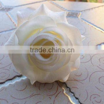 gorgeous handcraft flower head pure white rose head for wedding corsage