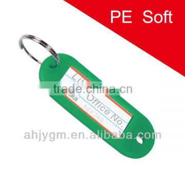 Solid Color PE Soft with Name Card Key Ring/Key Tag.