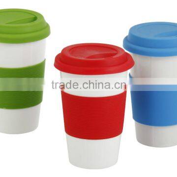 ceramic coffee mug shapes with rubber lid no handle