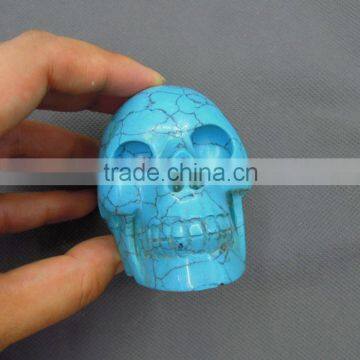 Blue Man-made Turquoise Human Skull Good for Home Decoration photo-3