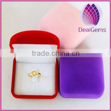 Hot sale high quality jewelry box wedding engagement velvet ring box custom ring box