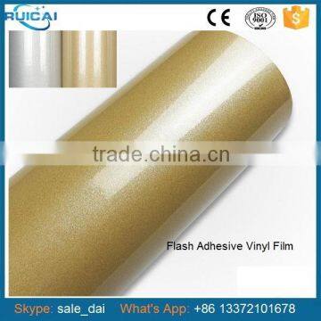 China Manufacturer Golden/Silver Adhesive Vinyl Flash Film