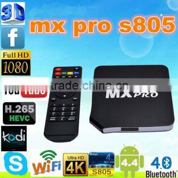 Android 4.4.2 Amlogic S805 MX pro Quad Core 4 GPU Support wifi 1G/8G XBMC Miracast DLNA Smart TV Box power android tv box smart