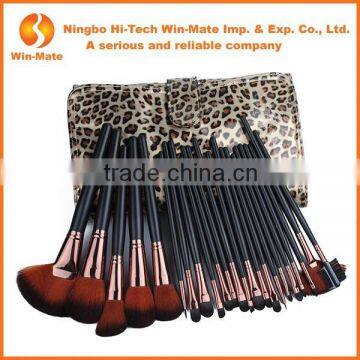 24pcs personalized custom makeup brush with leopard bag nylon hair what are the best makeup brushes