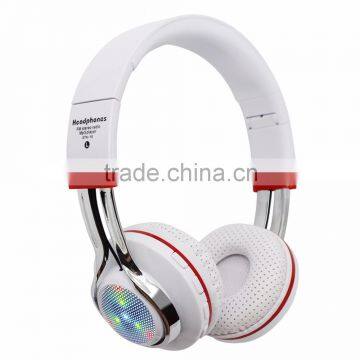 Factory High quality headband wireless metal foldable headphones bluetooth with LED Scroller for Christmas gift