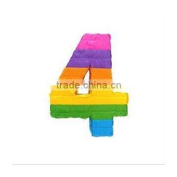 Wholesale Number 4 Shaped Pinata, DIY Number Pinata,Kids Birthday Party Goods Products Partyware