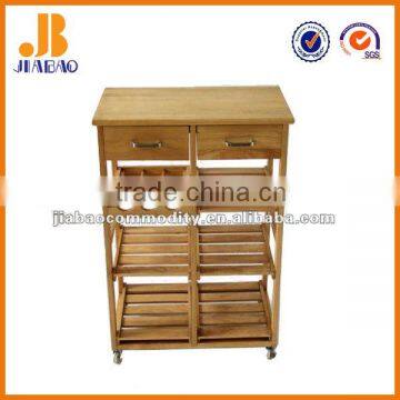 wooden kitchen trolley with drawer