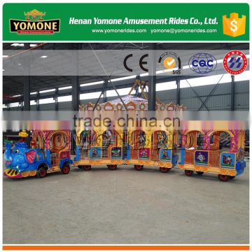 Cheap amusement park train ride used outdoor playground equipment trackless train for sale