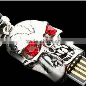 2GB metal skull shaped usb flash drive gift 100% real capacity usb flash disk memory USB 2.0 USB3.0