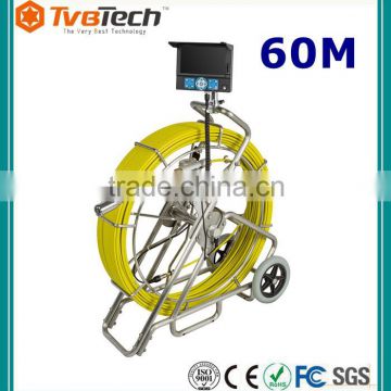 60M Waterproof Sewer Camera Pipe Pipeline Inspection Camera SD 4GB Record 7" LCD DVR System