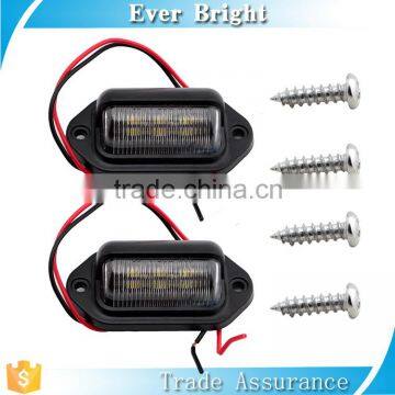 New led license plate light 12V 2835 6smd tag light for auto car