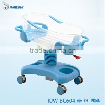 Plastic hospital baby cart, new born baby swing cot bed