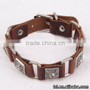 From china fashion men's bracelet, male leather wrap bracelet wholesale