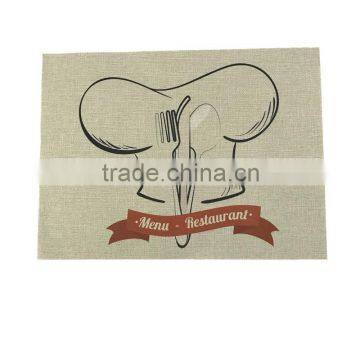 Small Order Accept Digital Printed Linen Fabric Custom Table Mat photo-2